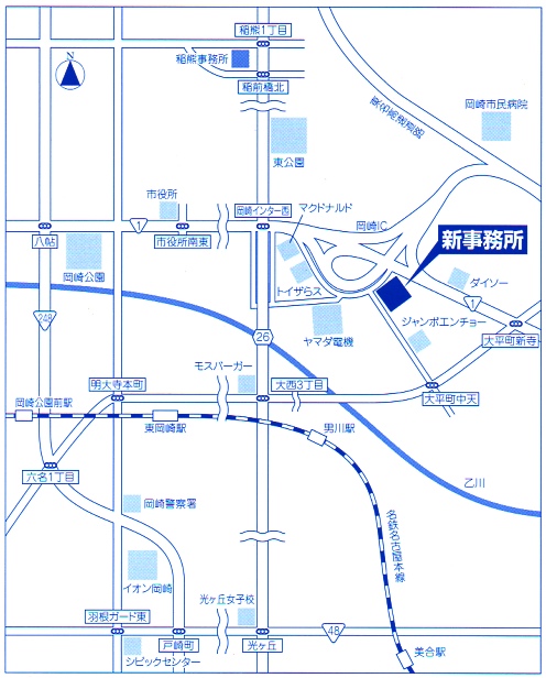 内田康宏事務所の案内図